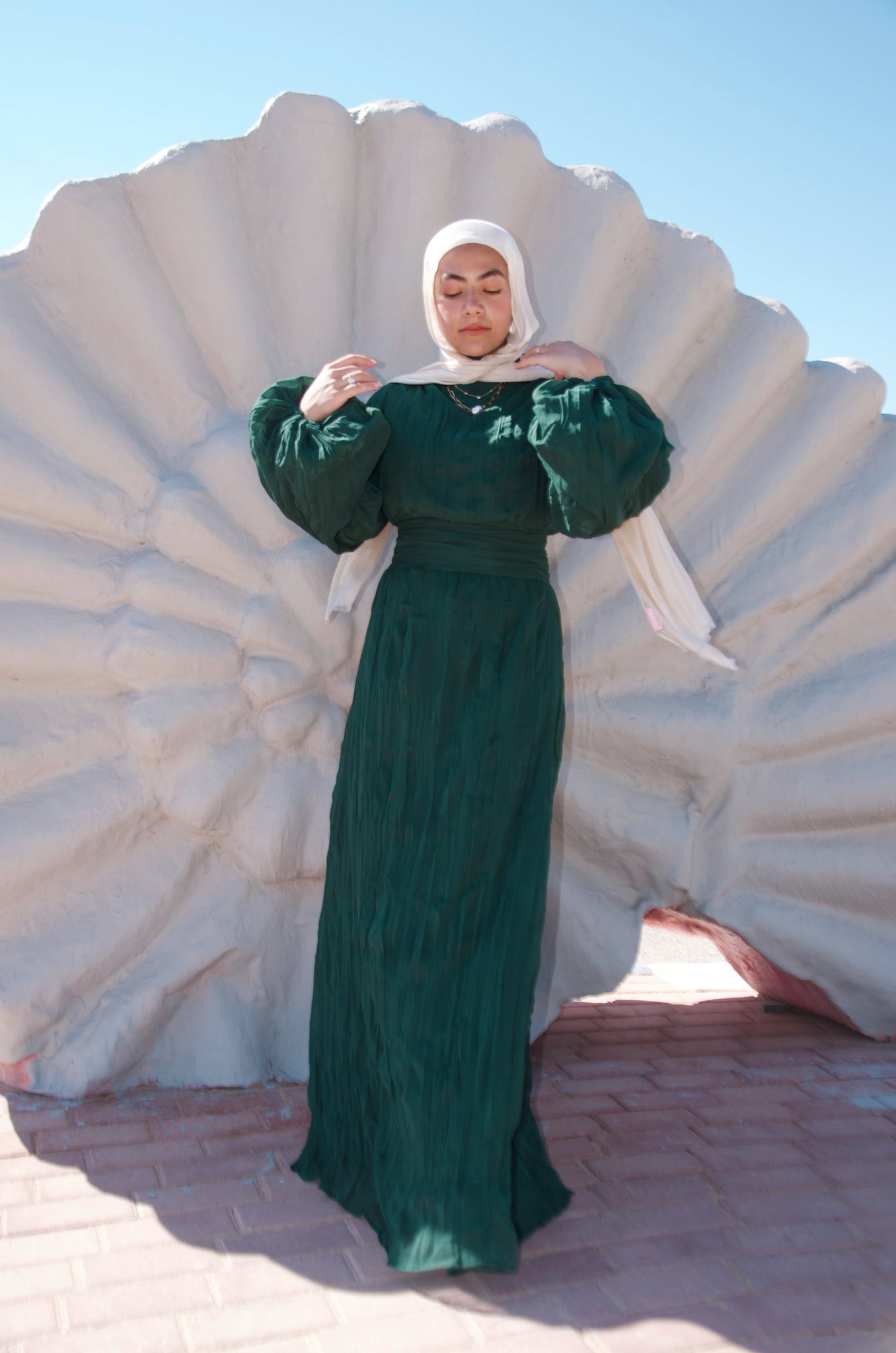 GRESIA GOWN IN EMERALD GREEN