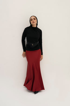 NOYA SKIRT IN BURGUNDY