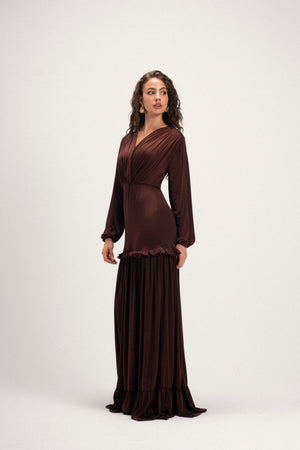 LYRA DRESS IN BROWN