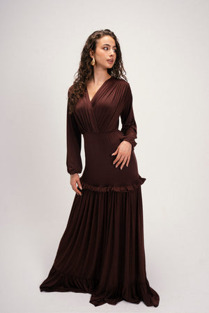 LYRA DRESS IN BROWN