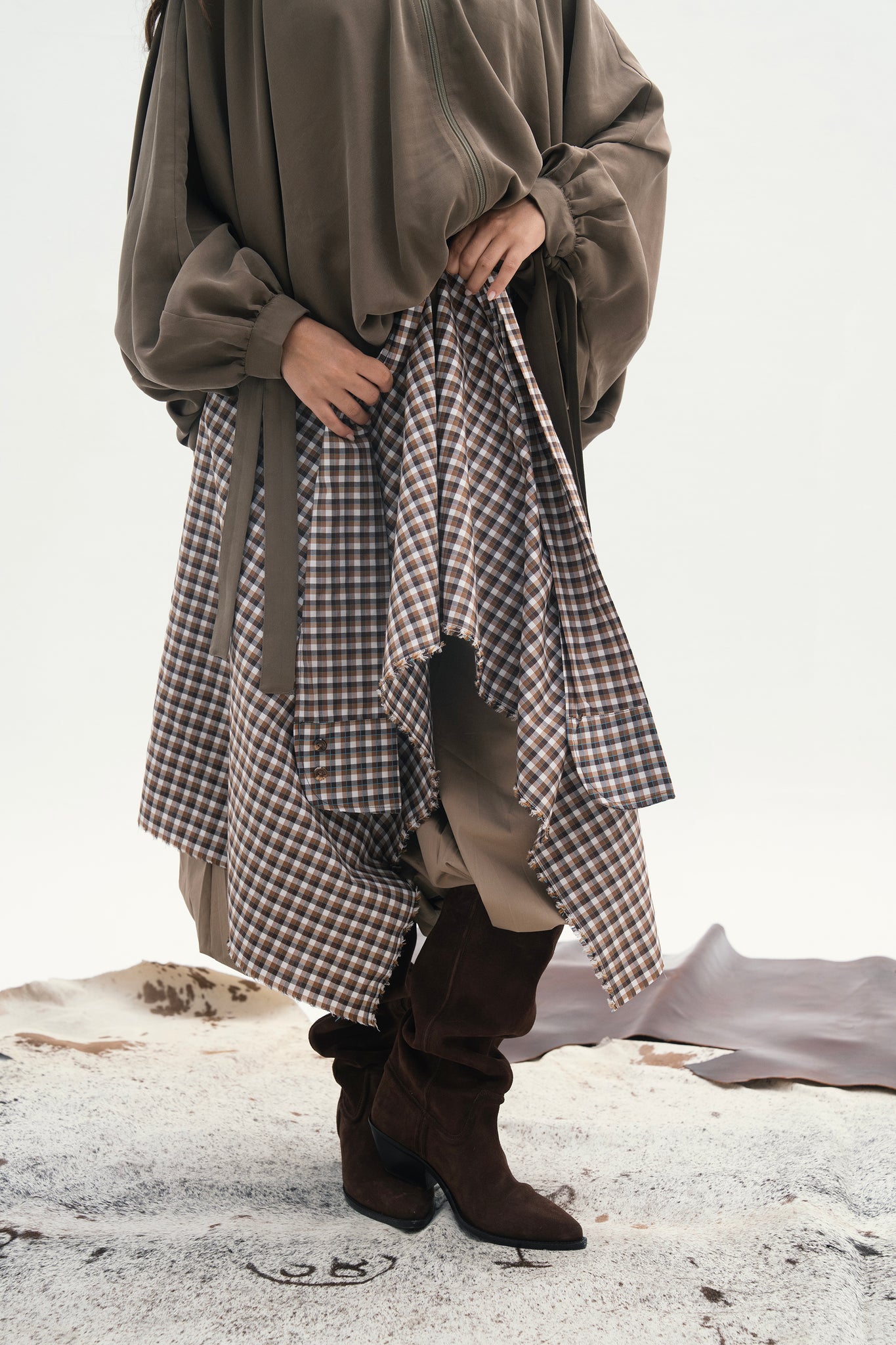 TEBBIE WRAP IN GINGHAM