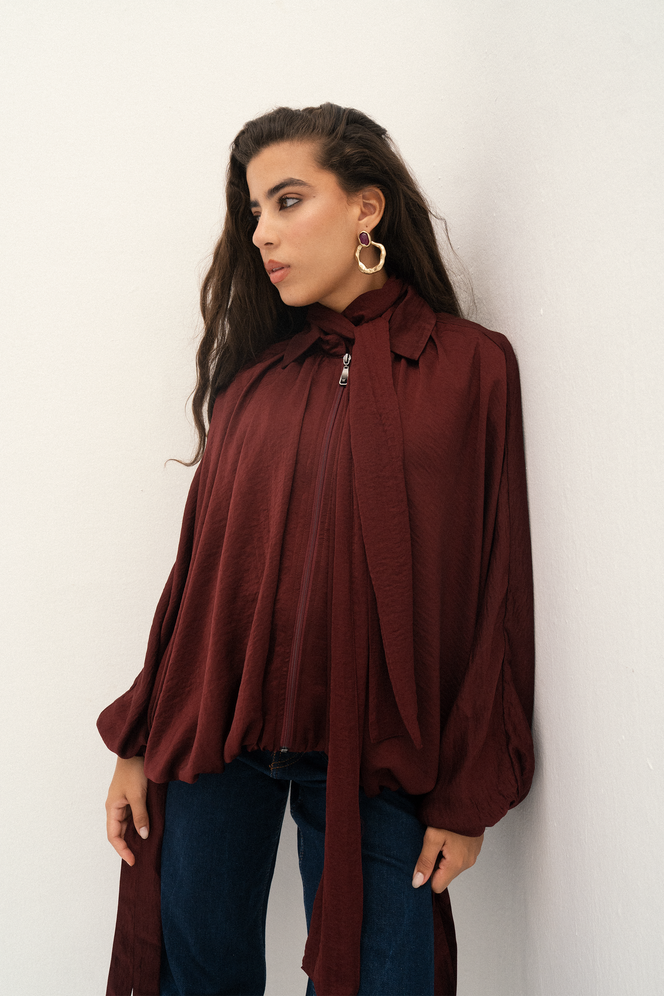 KAIA JACKET IN BURGUNDY