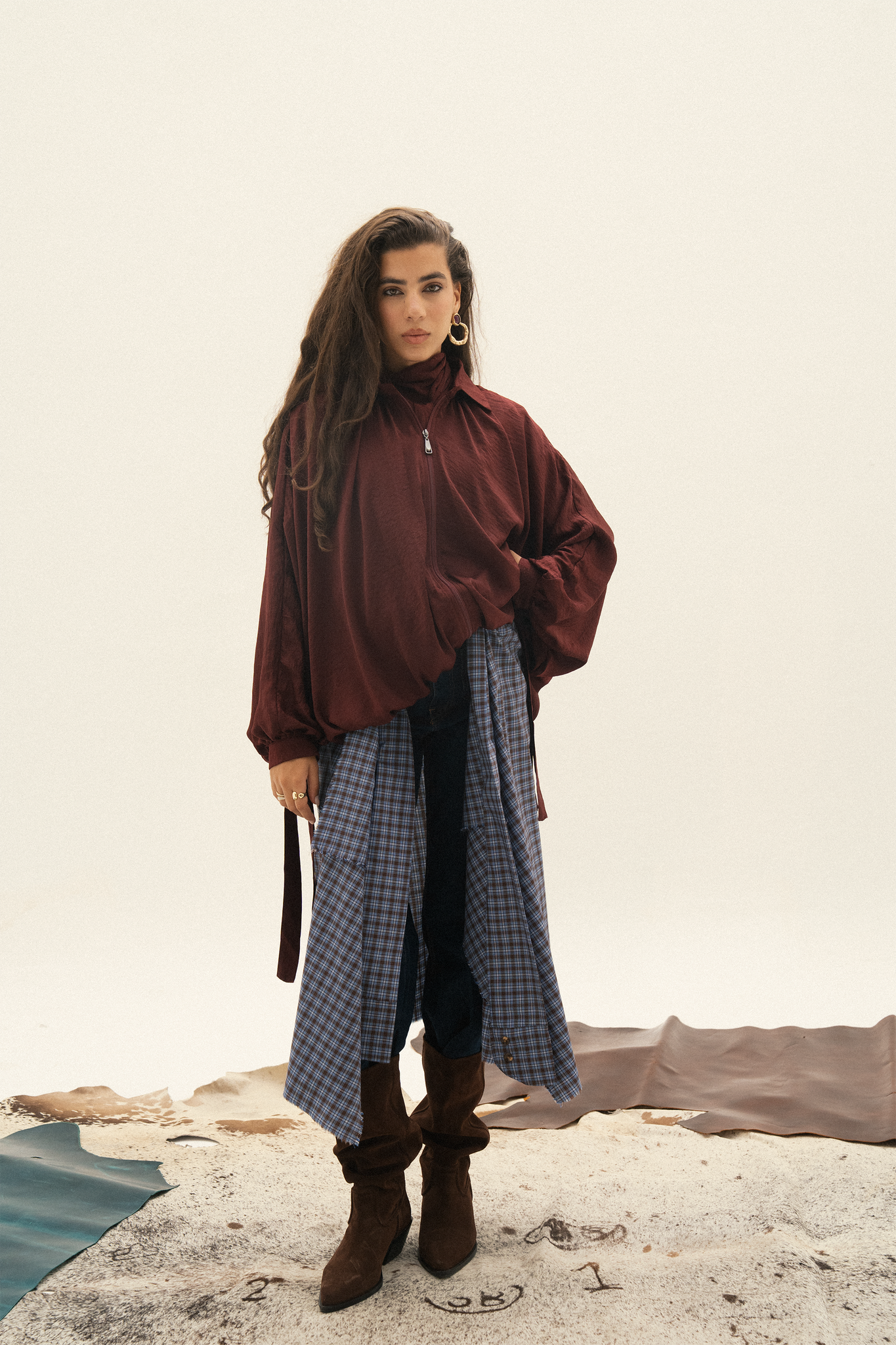 TEBBIE WRAP IN PLAID