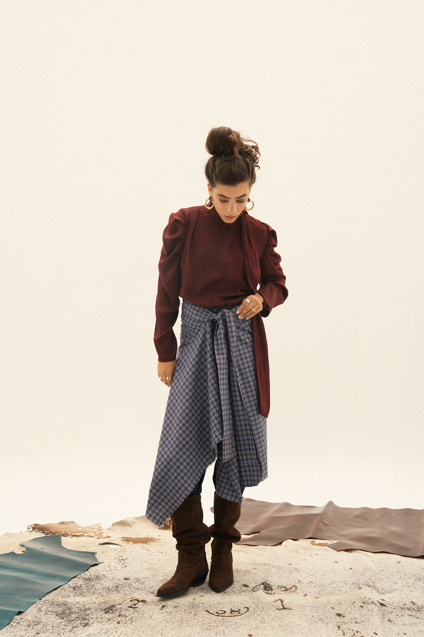 TEBBIE WRAP IN PLAID