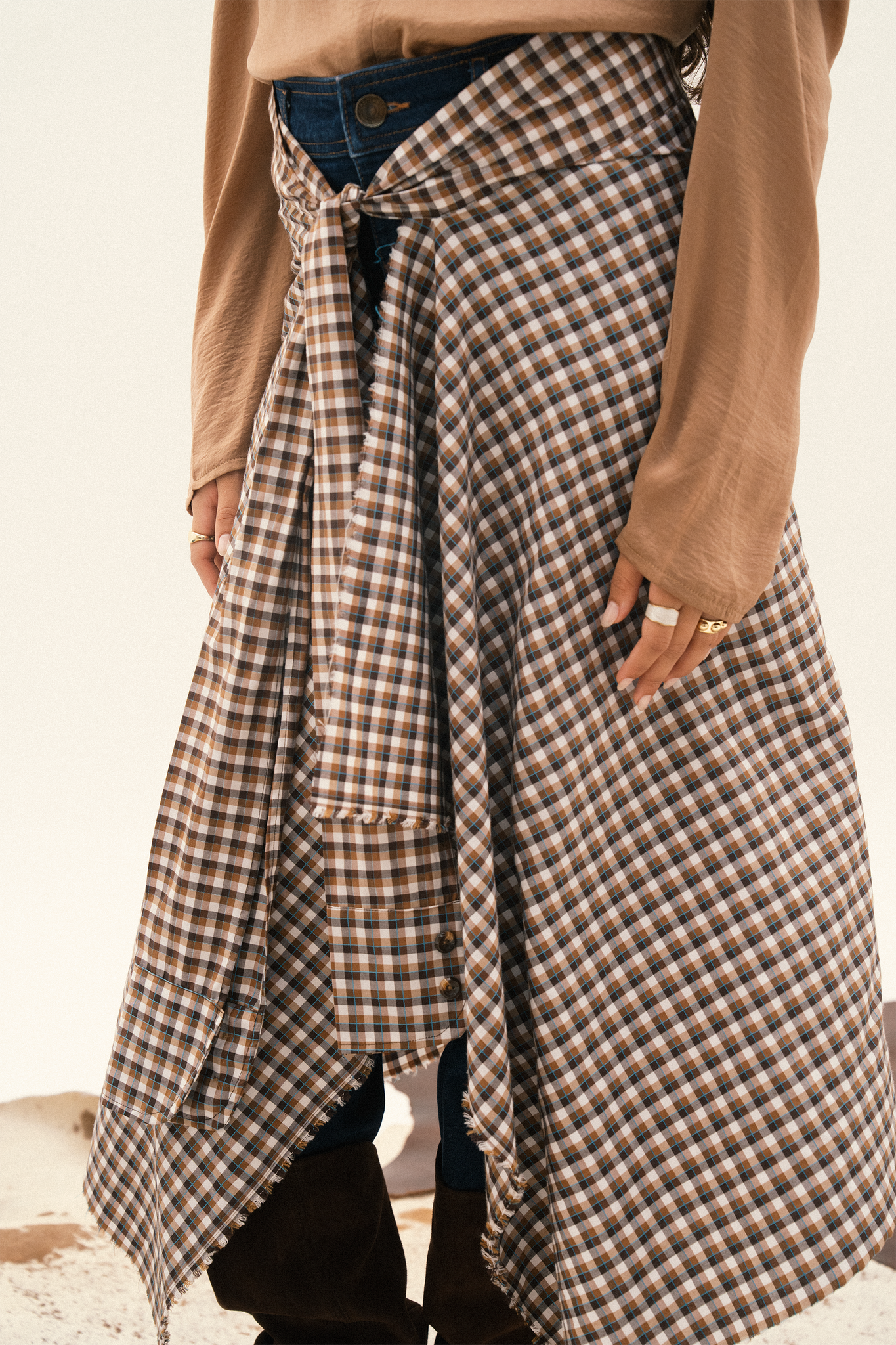 TEBBIE WRAP IN GINGHAM