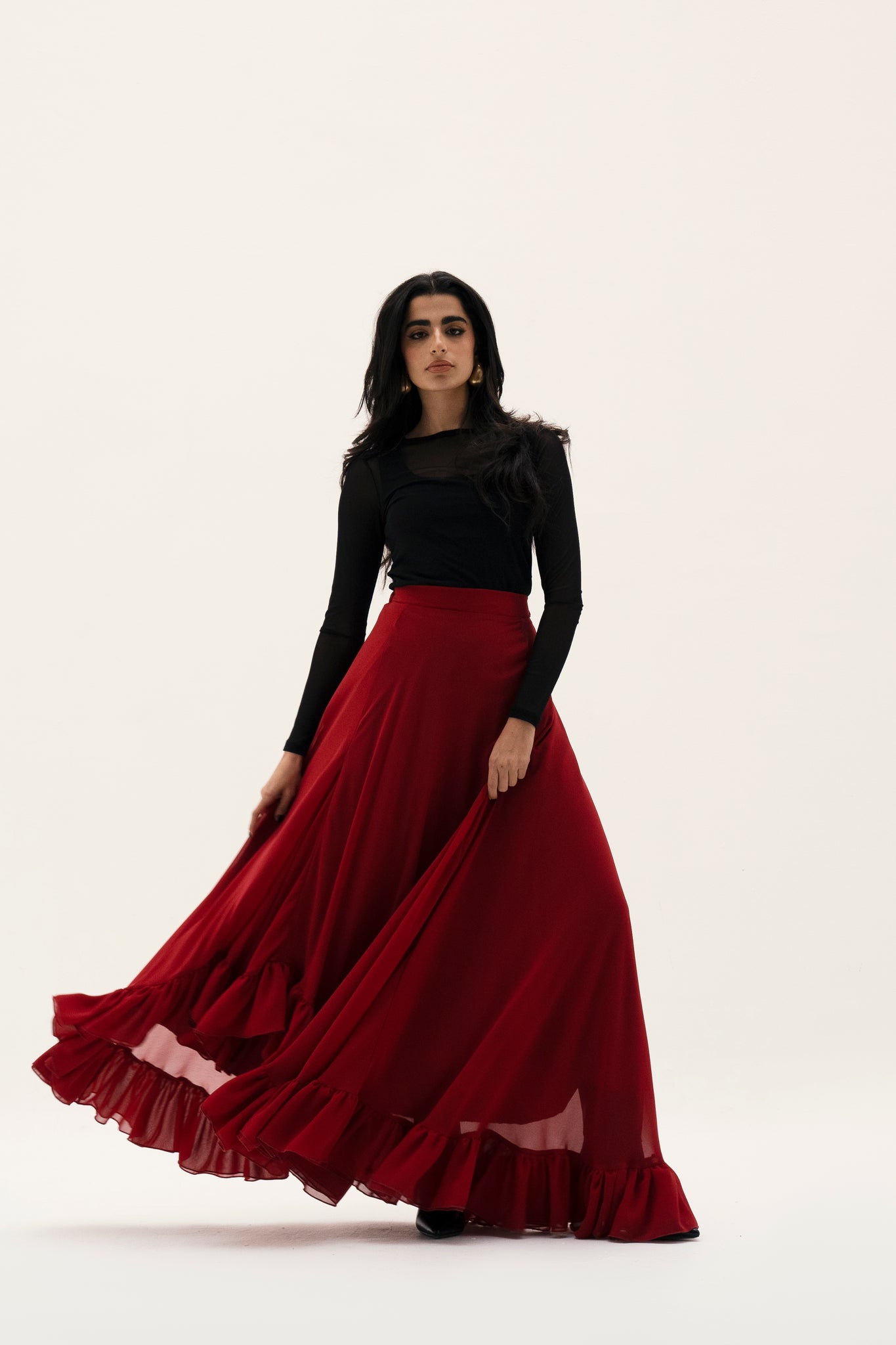 MARIA SKIRT IN BURGUNDY