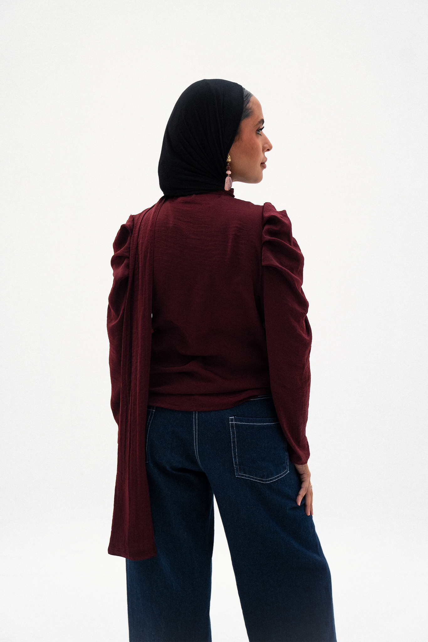 ROSELLA TOP IN BURGUNDY