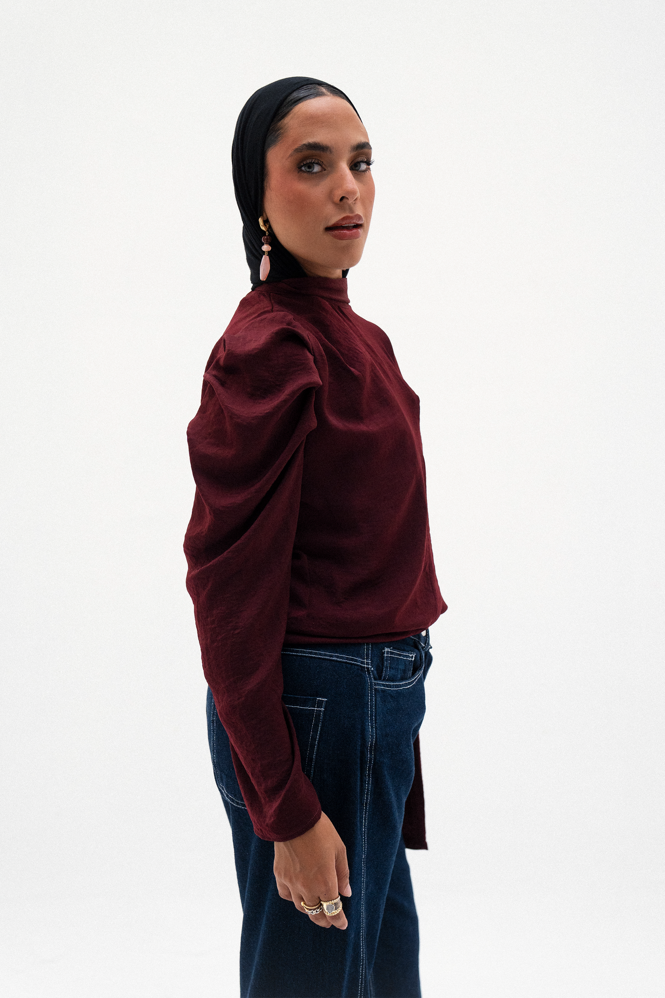 ROSELLA TOP IN BURGUNDY