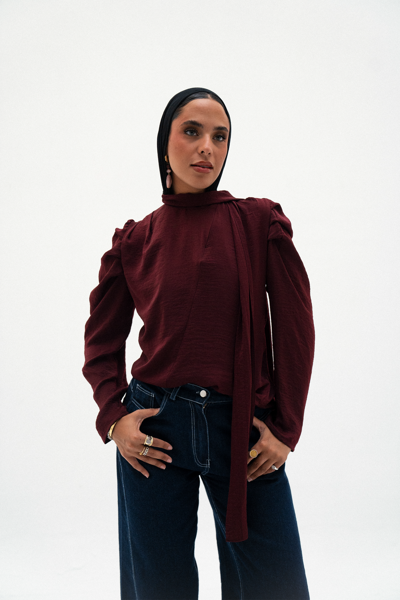 ROSELLA TOP IN BURGUNDY