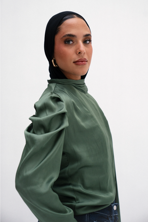 ROSELLA TOP IN OLIVE