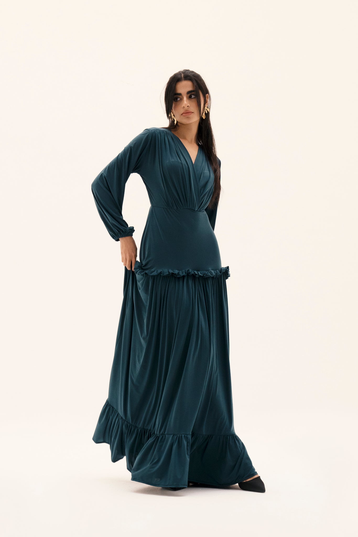 LYRA DRESS IN TEAL