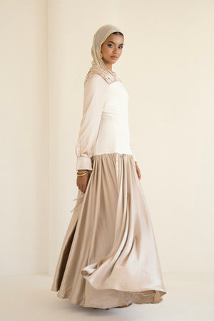 RUE DRESS IN GOLDEN BEIGE