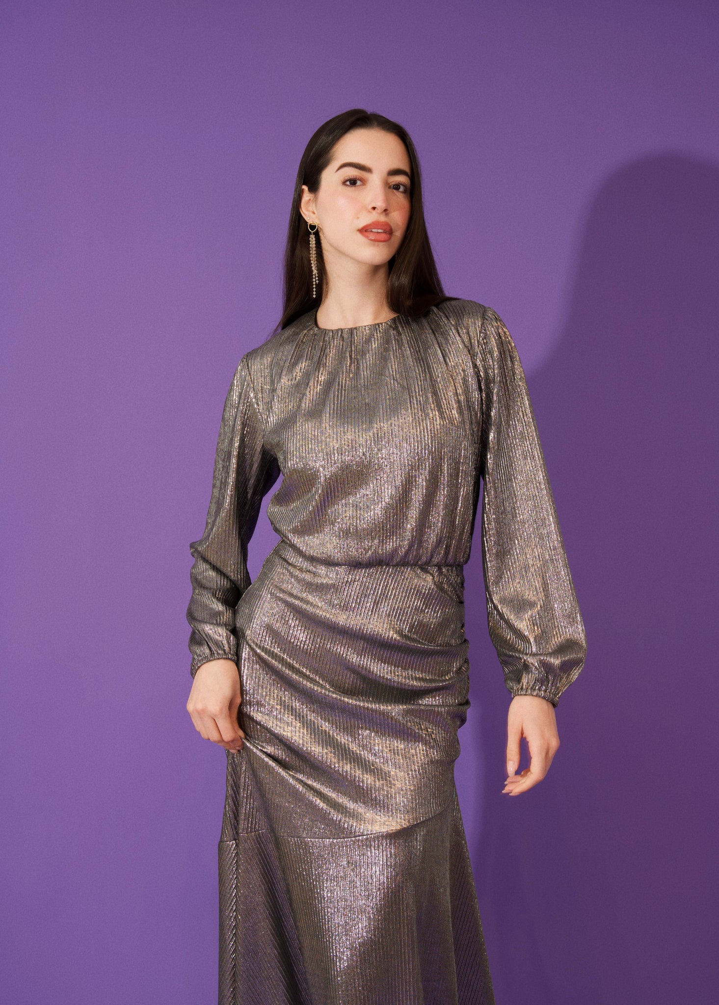 MARCY DRESS IN SILVER