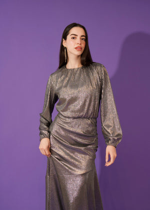 MARCY DRESS IN SILVER