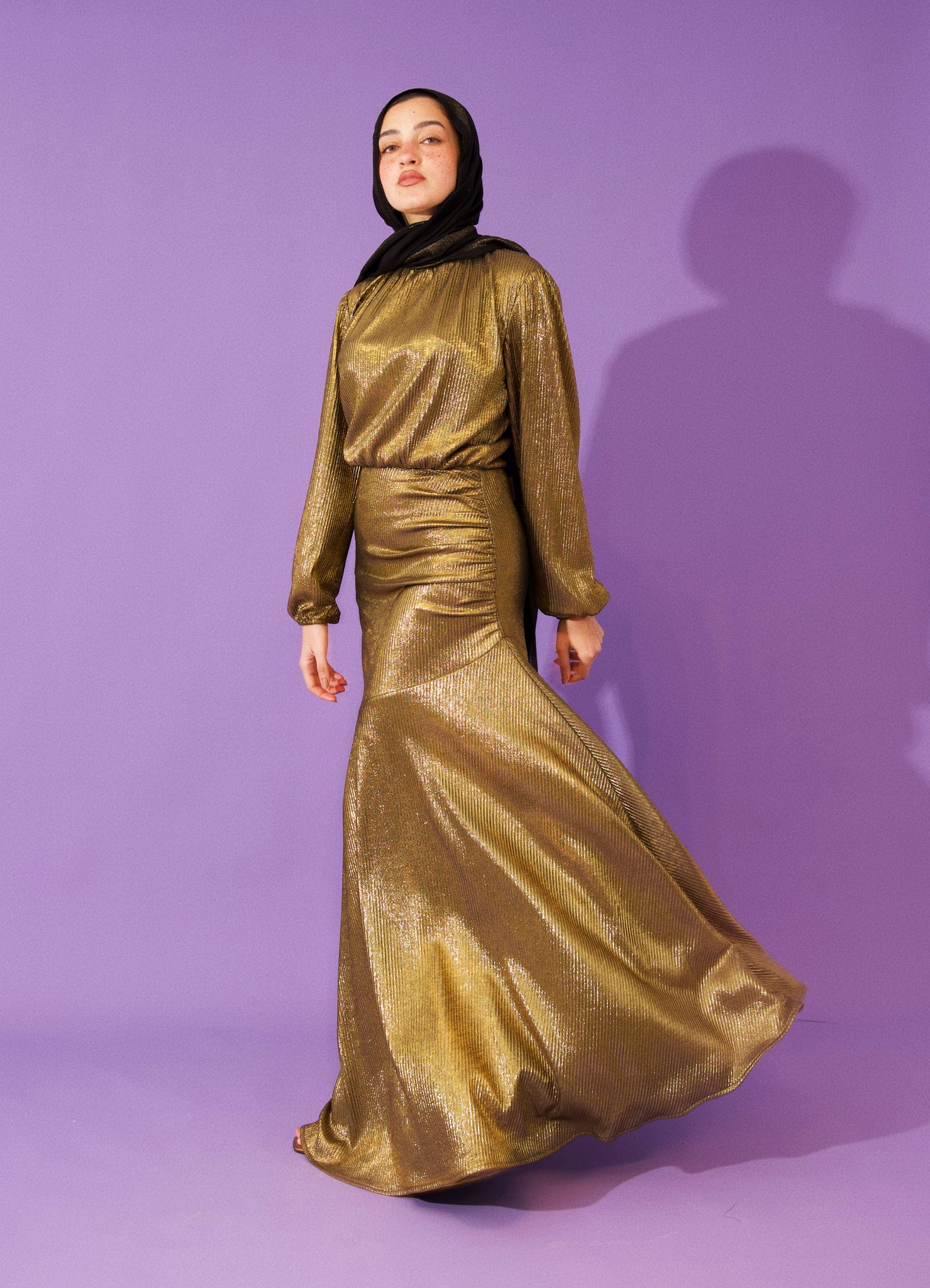 MARCY DRESS IN GOLD