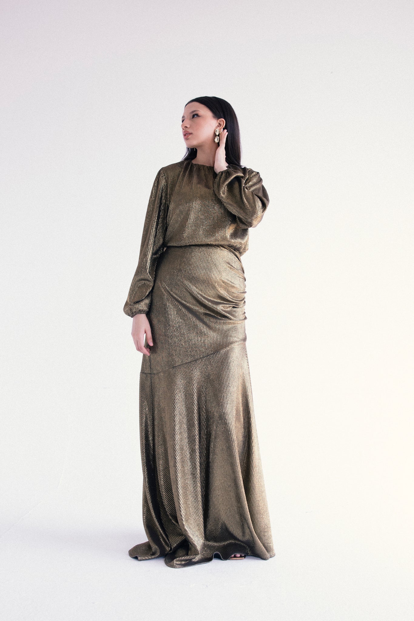 MARCY DRESS IN GOLD